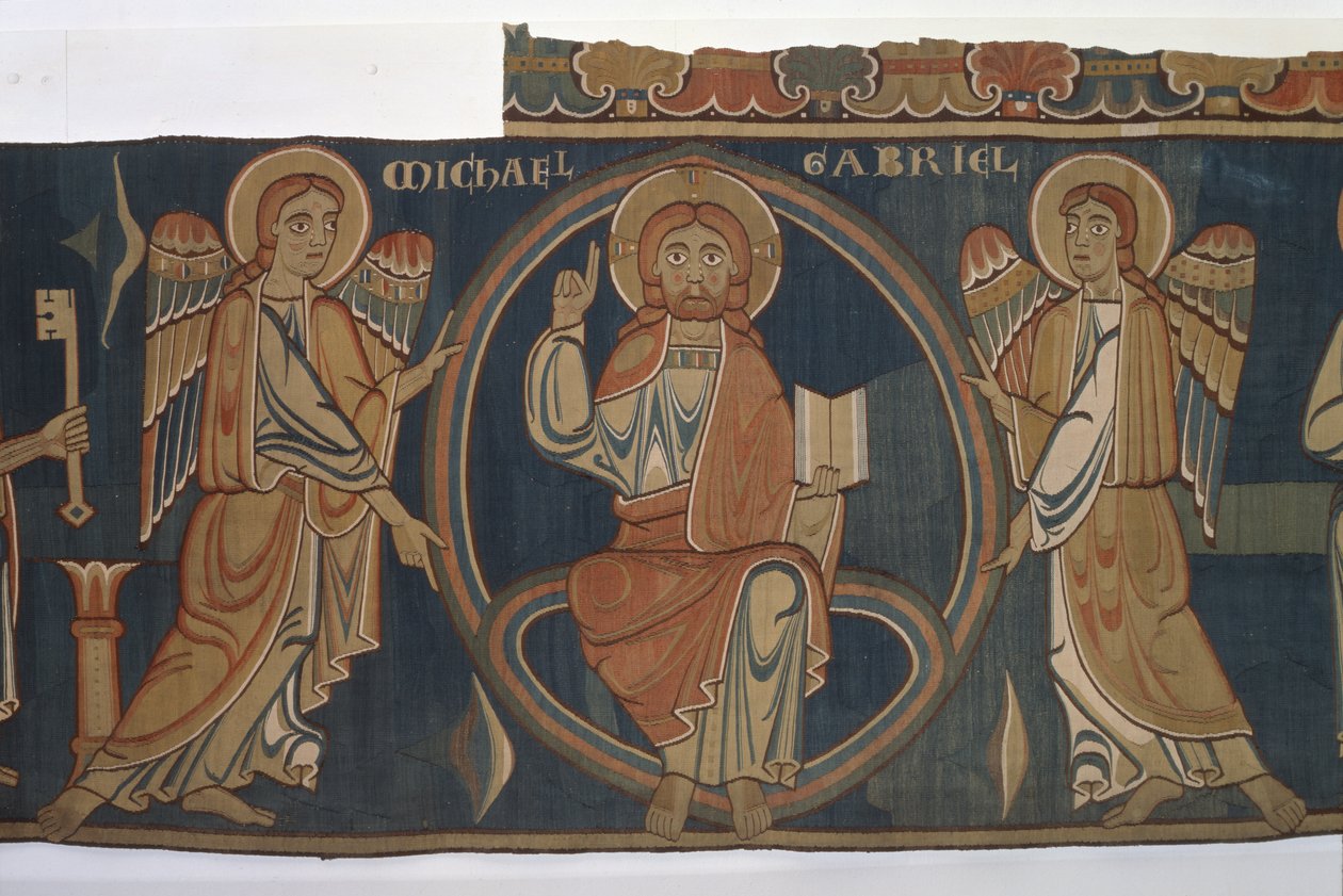Kristus arkkienkelit Mikaelin ja Gabrielin kanssa, 1250 tekijältä German School