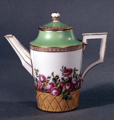 Kahvipannu, Berliini, noin 1790-1800 (posliini). tekijältä German School