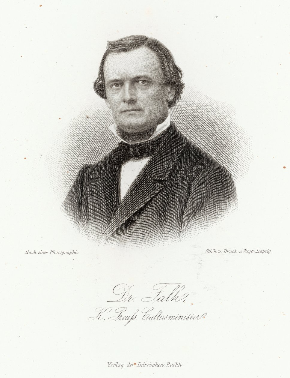 Tohtori Adalbert Falk (1827-1900) "Allgemeine Moden-Zeitungissa", Leipzig, 1872 tekijältä German School