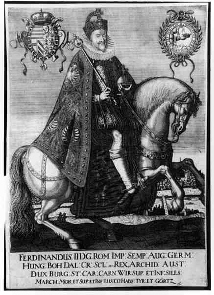 Ferdinand II:n (1578-1637), Pyhän Rooman keisarin ratsastusmuotokuva tekijältä German School