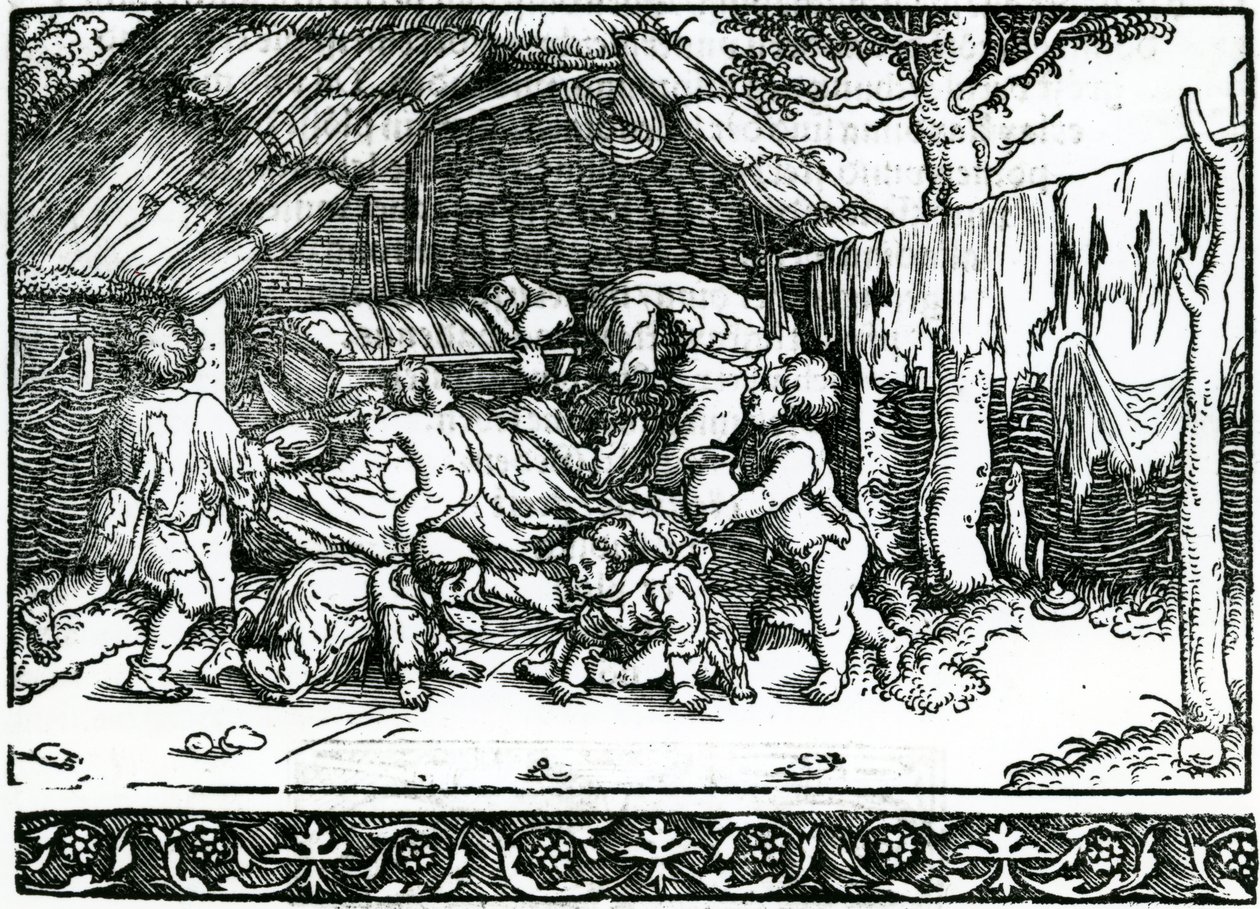 Häätetyt talonpojat, kuvitus: Franciscus Petrarch Von der Artzney Bayder Glueck, 1532 tekijältä German School