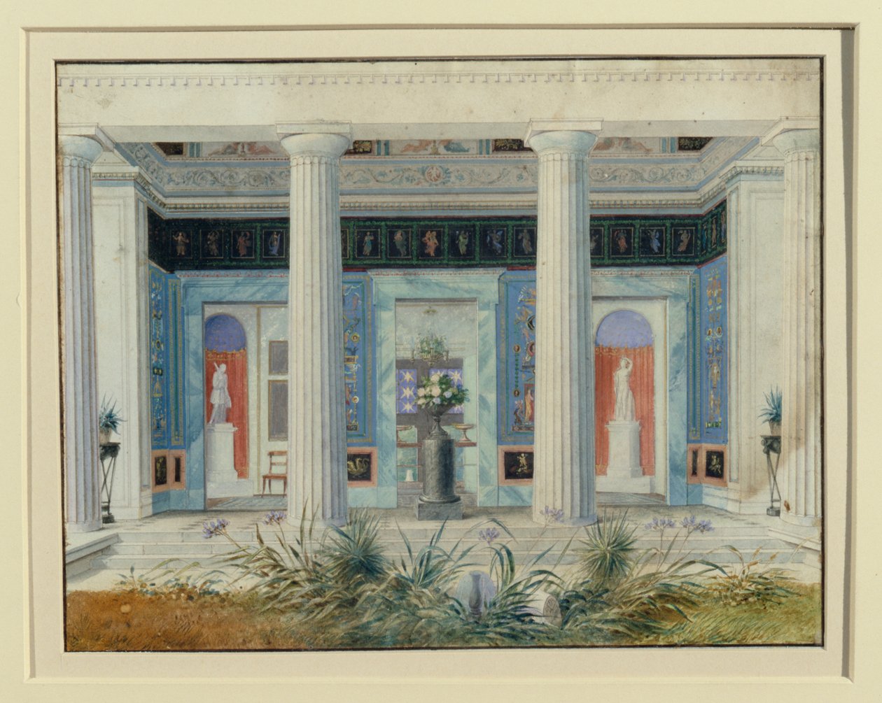 Puutarhan portiikka, n. 1834 tekijältä German School