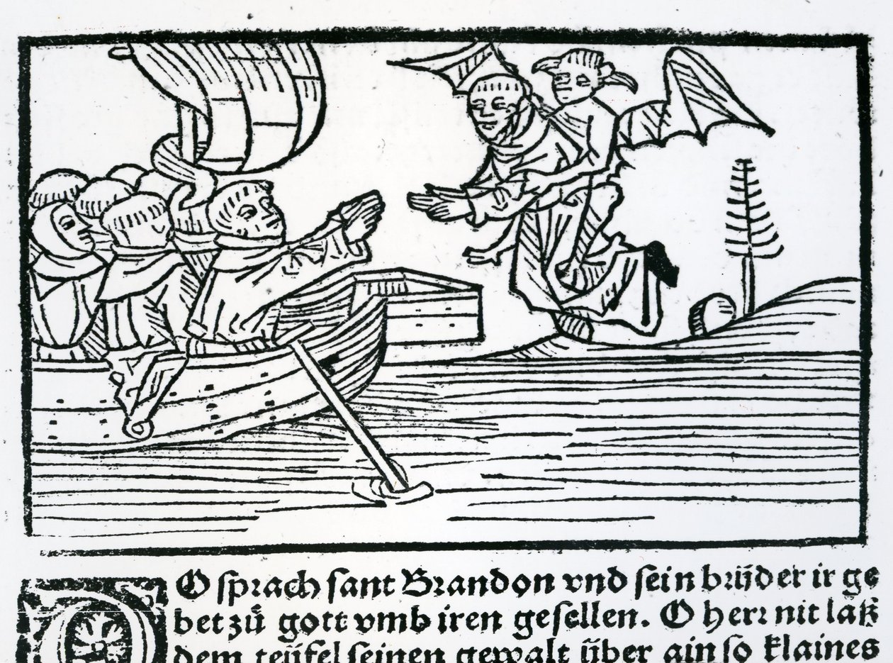 Kuvitus teoksesta "The Voyage of St. Brendan" tekijältä German School