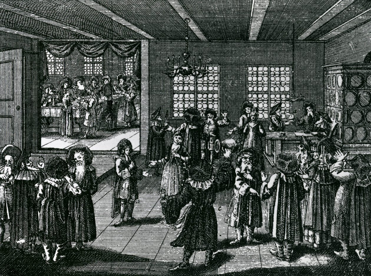 Juutalaisten kihlauksen juhla, "Judisches Ceremoniel" -tapahtumasta, Paul Christian Kirchner, 1726 tekijältä German School