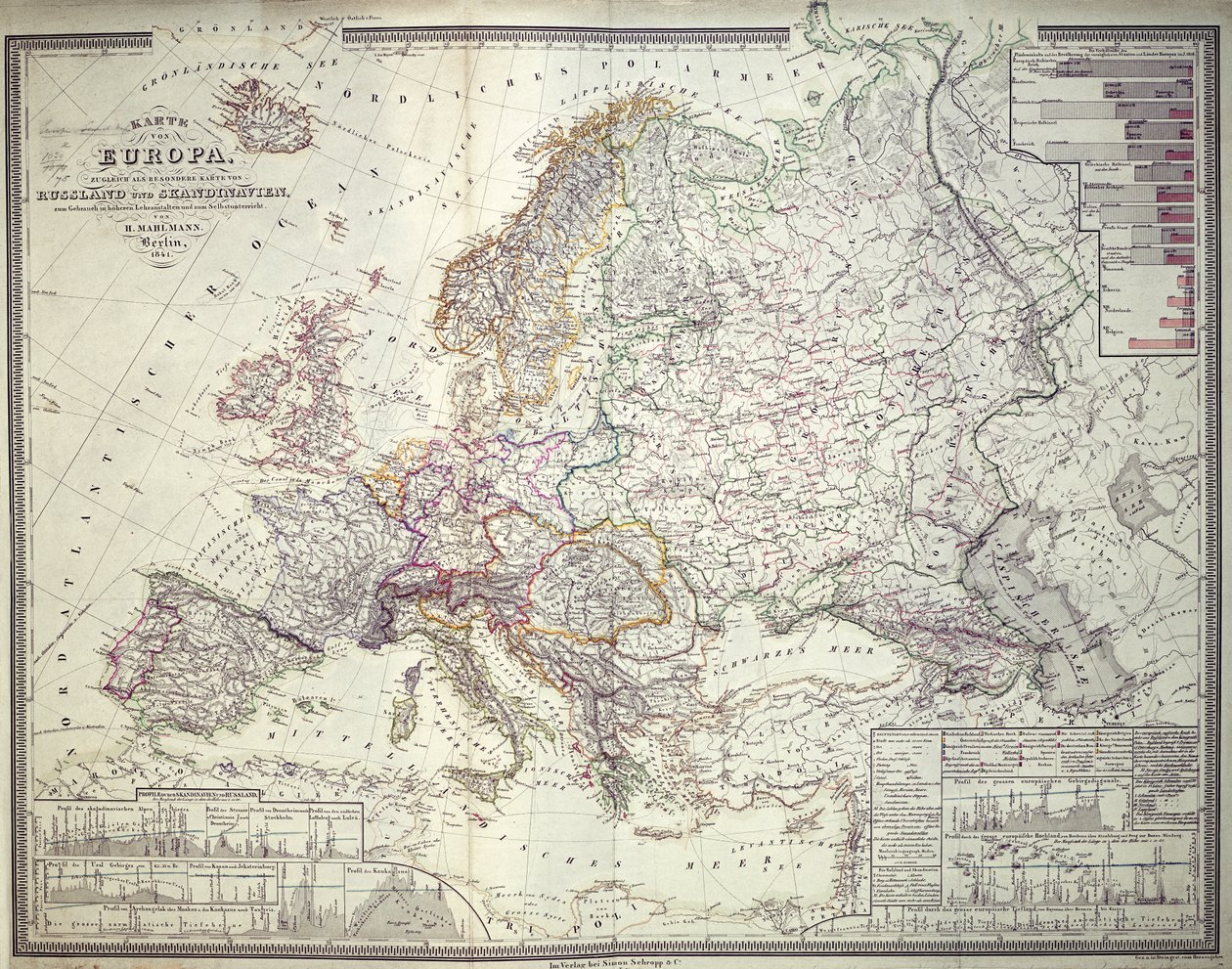 Euroopan kartta, 1841 tekijältä German School