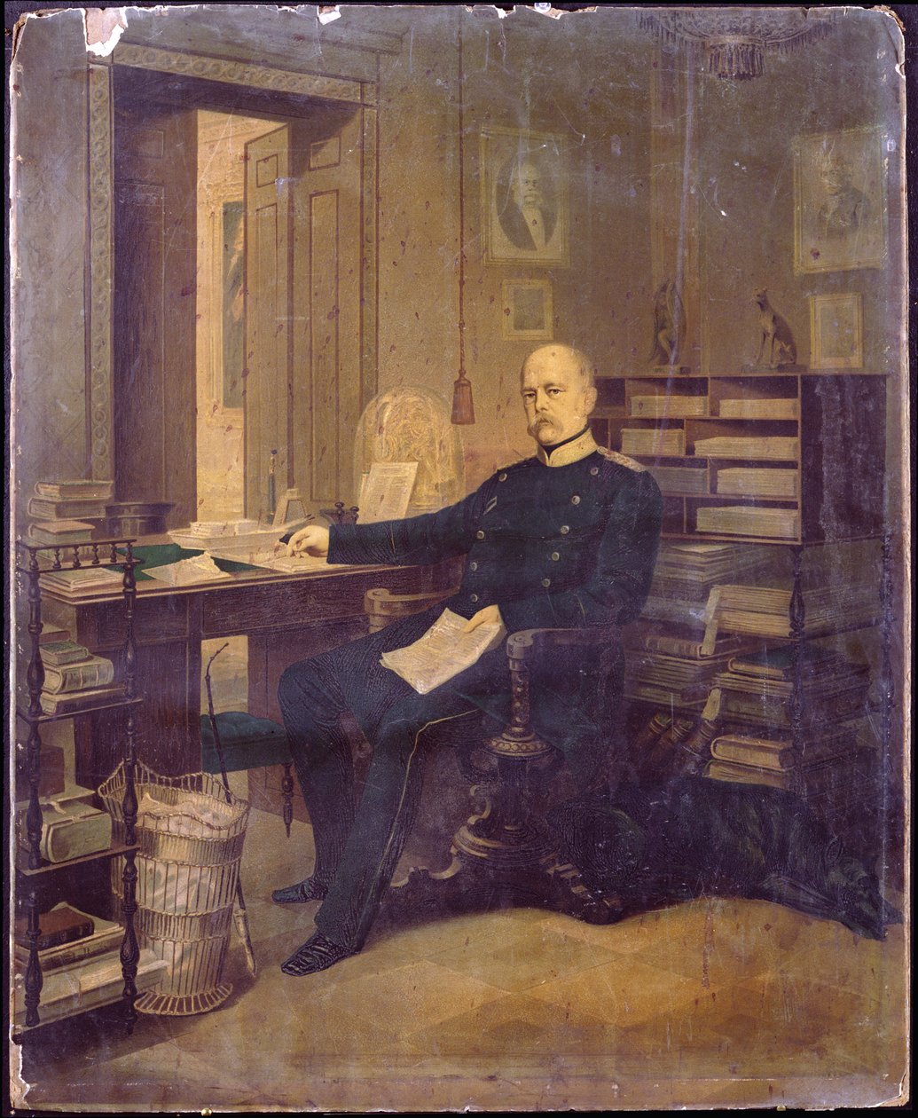Otto von Bismarck tutkimuksessaan (wc paperilla aluksella) tekijältä German School