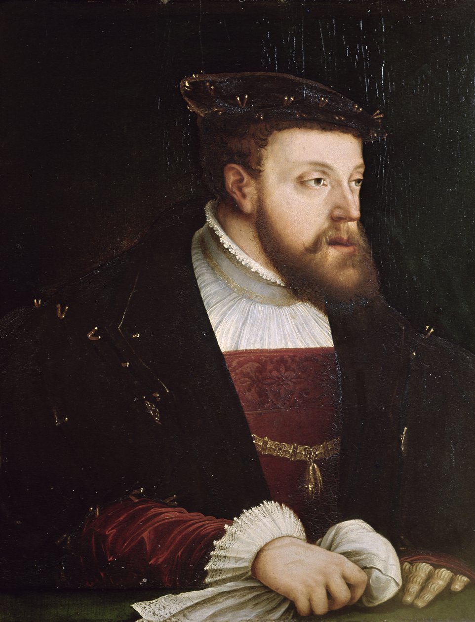 Kaarle V:n muotokuva (1500-58) tekijältä German School