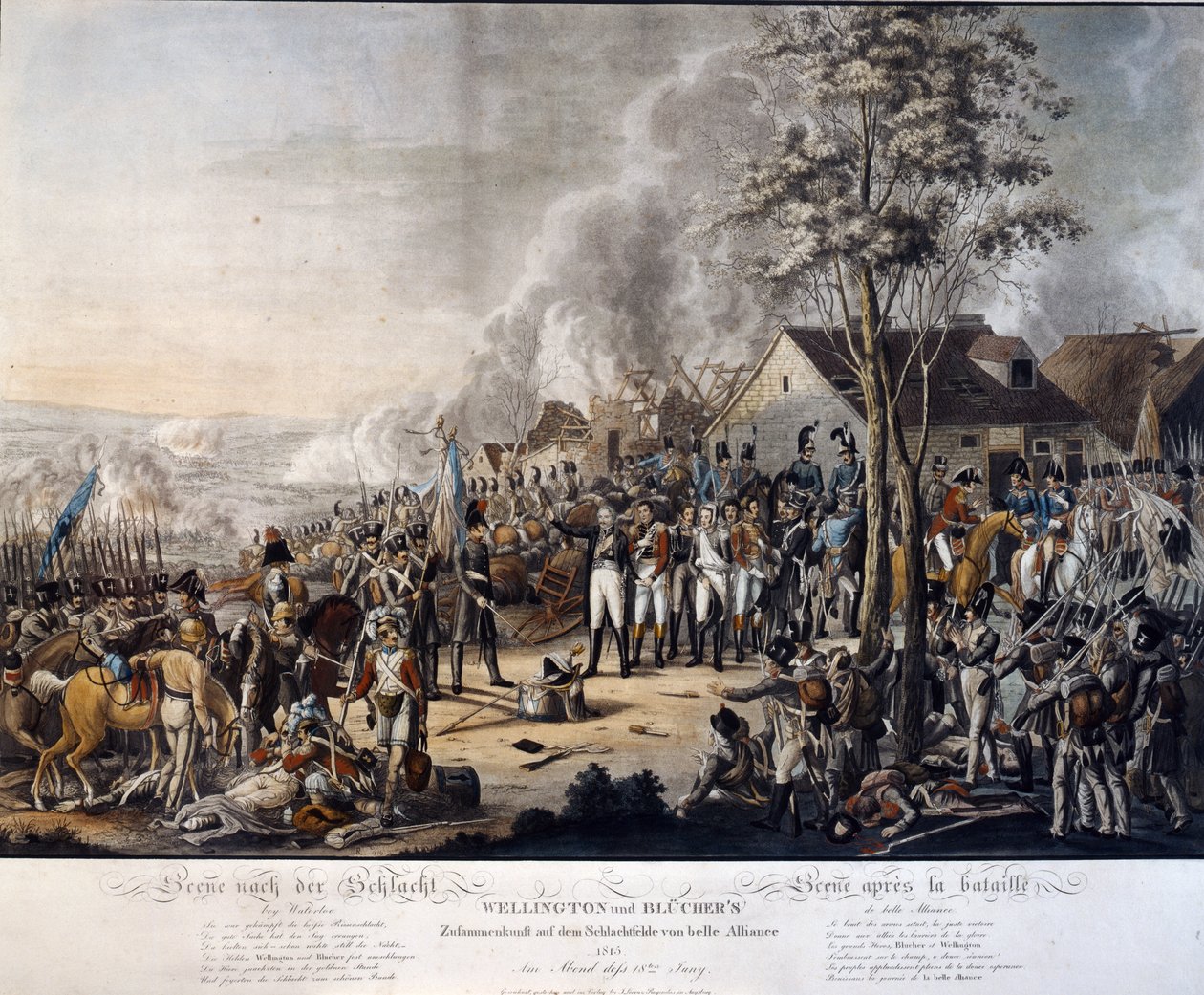 Kohtaus Waterloon taistelun jälkeen, 18. kesäkuuta 1815 tekijältä German School