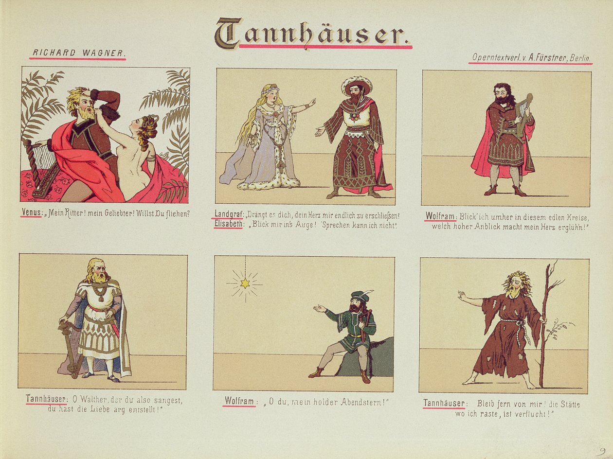 Kuusi kohtausta Richard Wagnerin (1813-83) oopperaan Tannhauser tekijältä German School