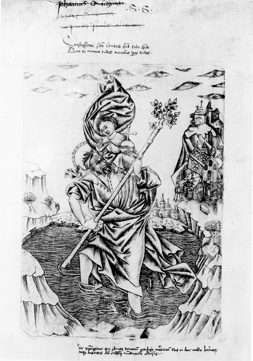 St. Christopher kantamassa Kristusta joen toisella puolella tekijältä German School