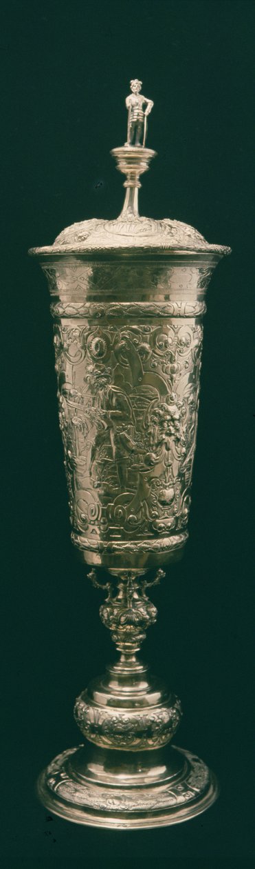 Seisomakuppi ja kansi, Nürnberg, n. 1600 (hopeakullattu) tekijältä German School