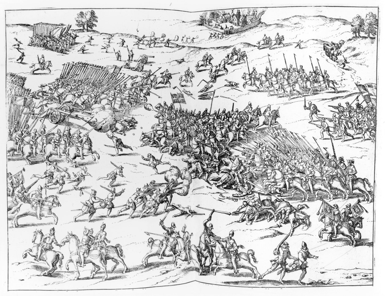 Courtraisin taistelu ranskalaisten ja flaamilaisten välillä vuonna 1580 tekijältä German School