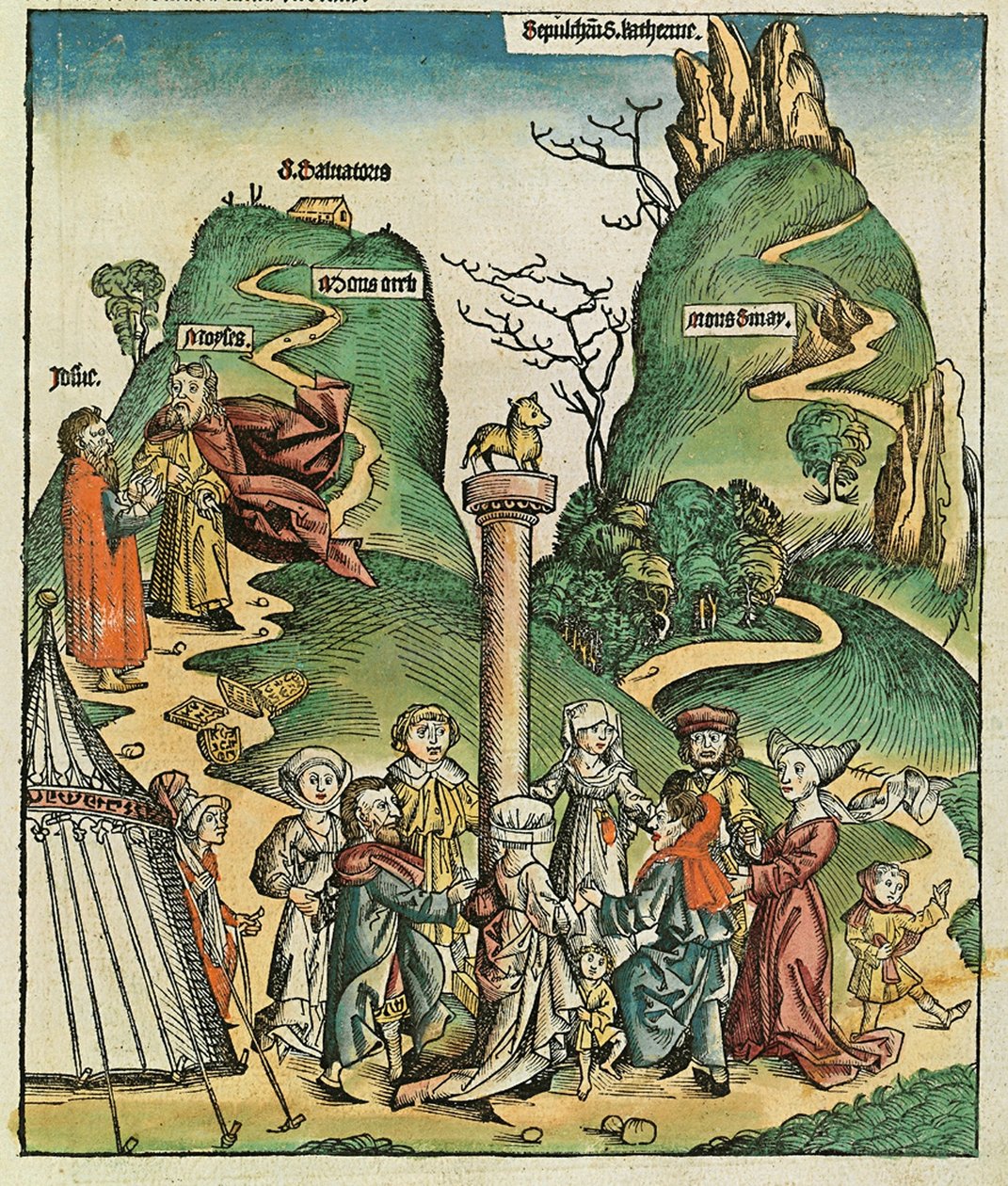 Kultainen vasikka, julkaistu Nürnberg Chroniclessa, 1493 tekijältä German School