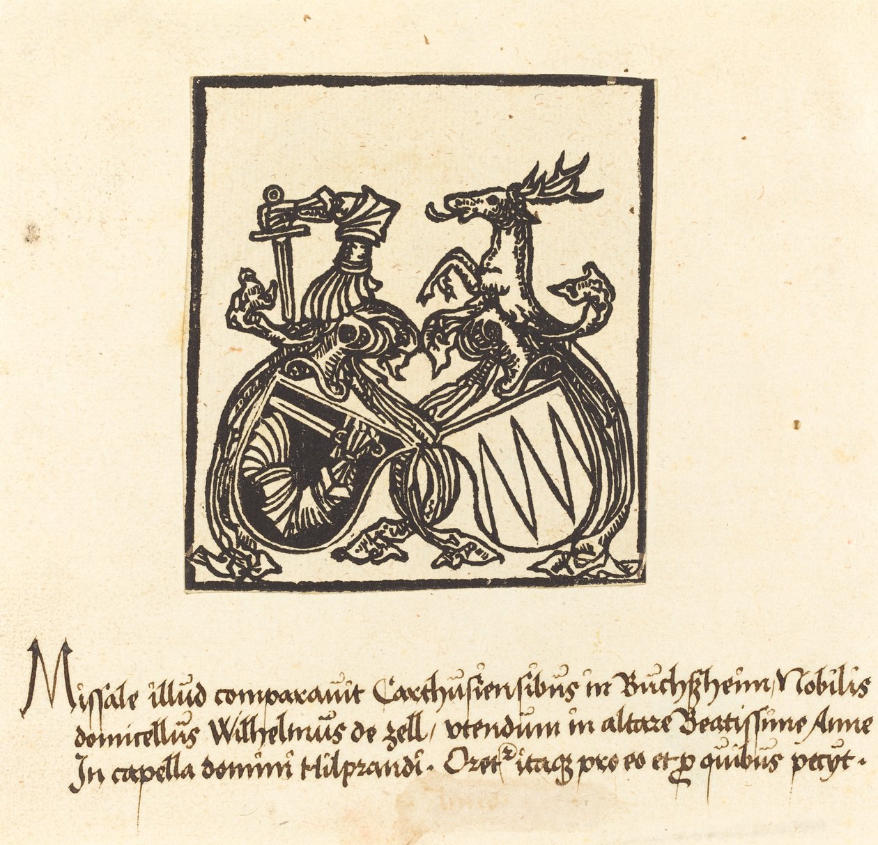 Wilhelm von Zellin kirjakilpi tekijältä German 15th Century