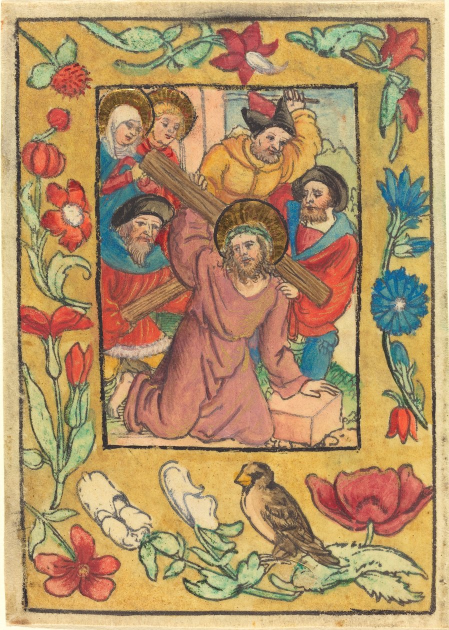 Kristus kantaa ristiä tekijältä German 15th Century