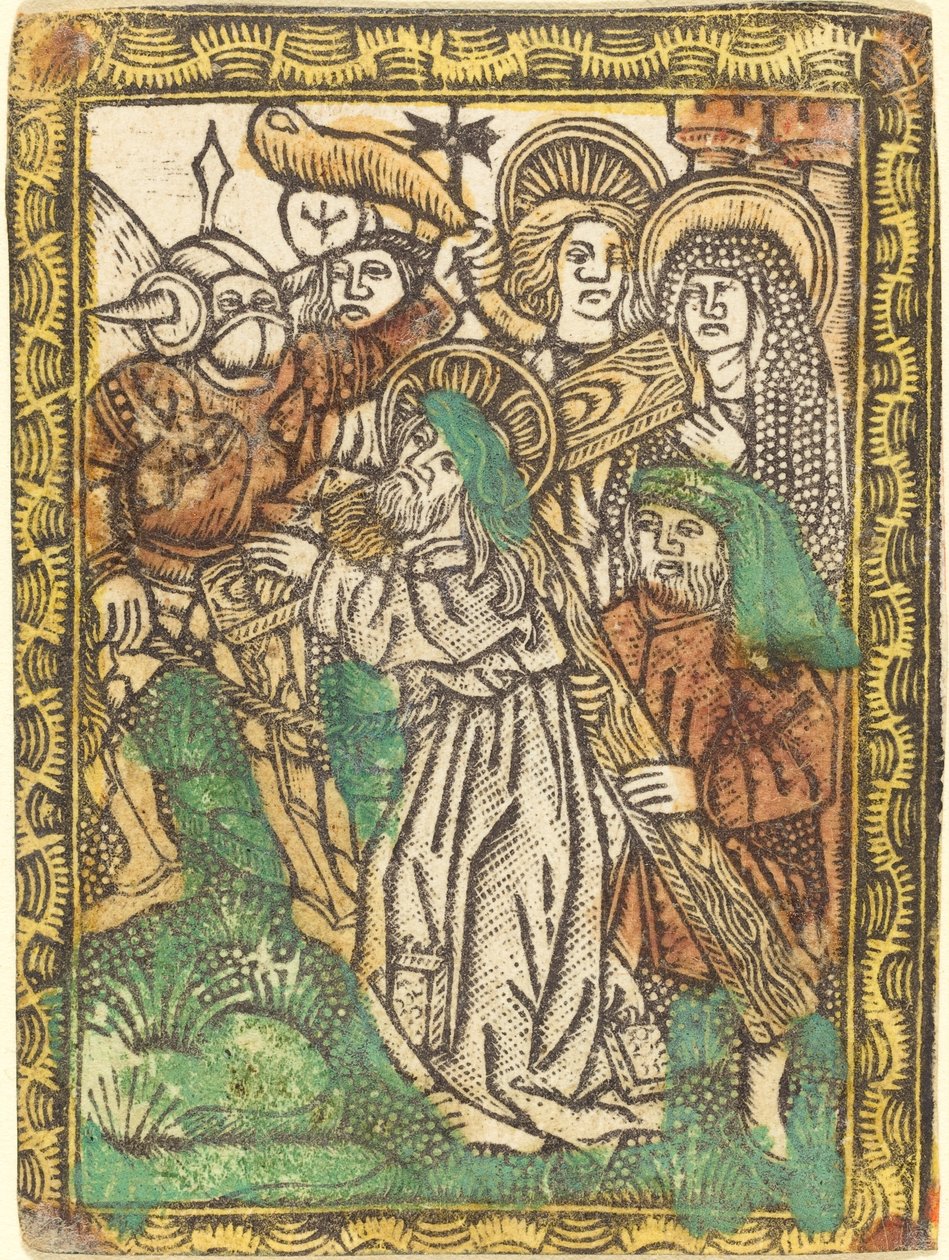 Kristus kantaa ristiä tekijältä German 15th Century