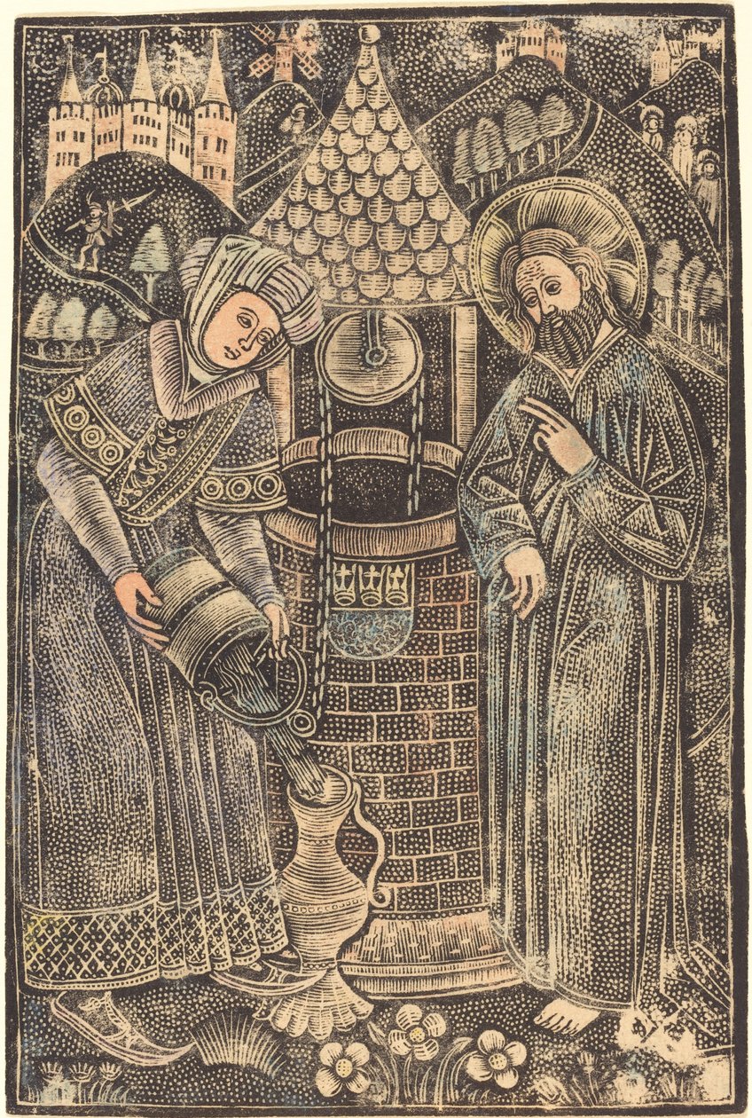 Kristus ja Samarian nainen tekijältä German 15th Century