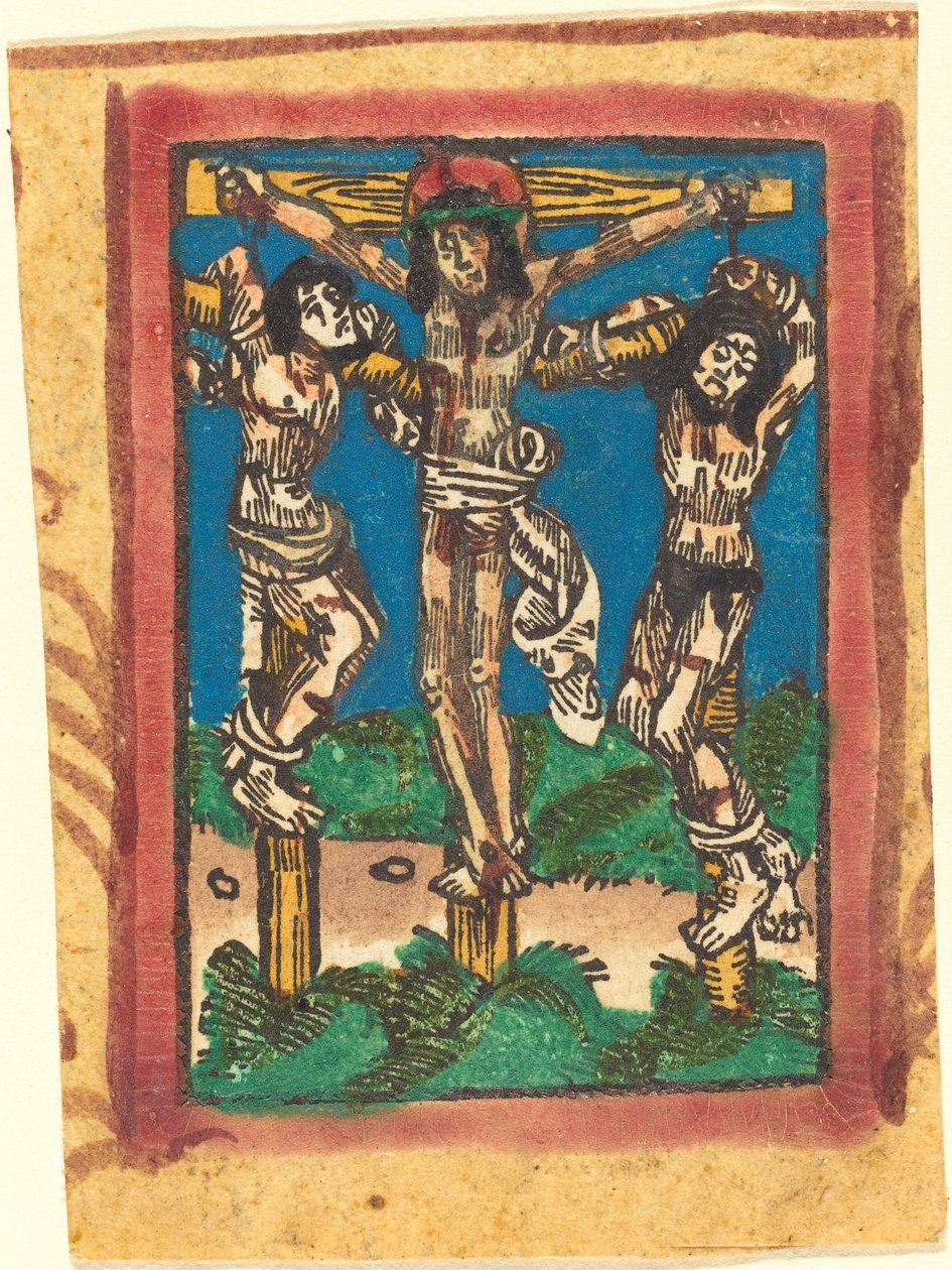 Kristus ristillä kahden varkaan välissä tekijältä German 15th Century