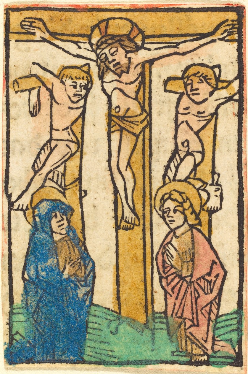 Kristus ristillä kahden varkaan välissä tekijältä German 15th Century