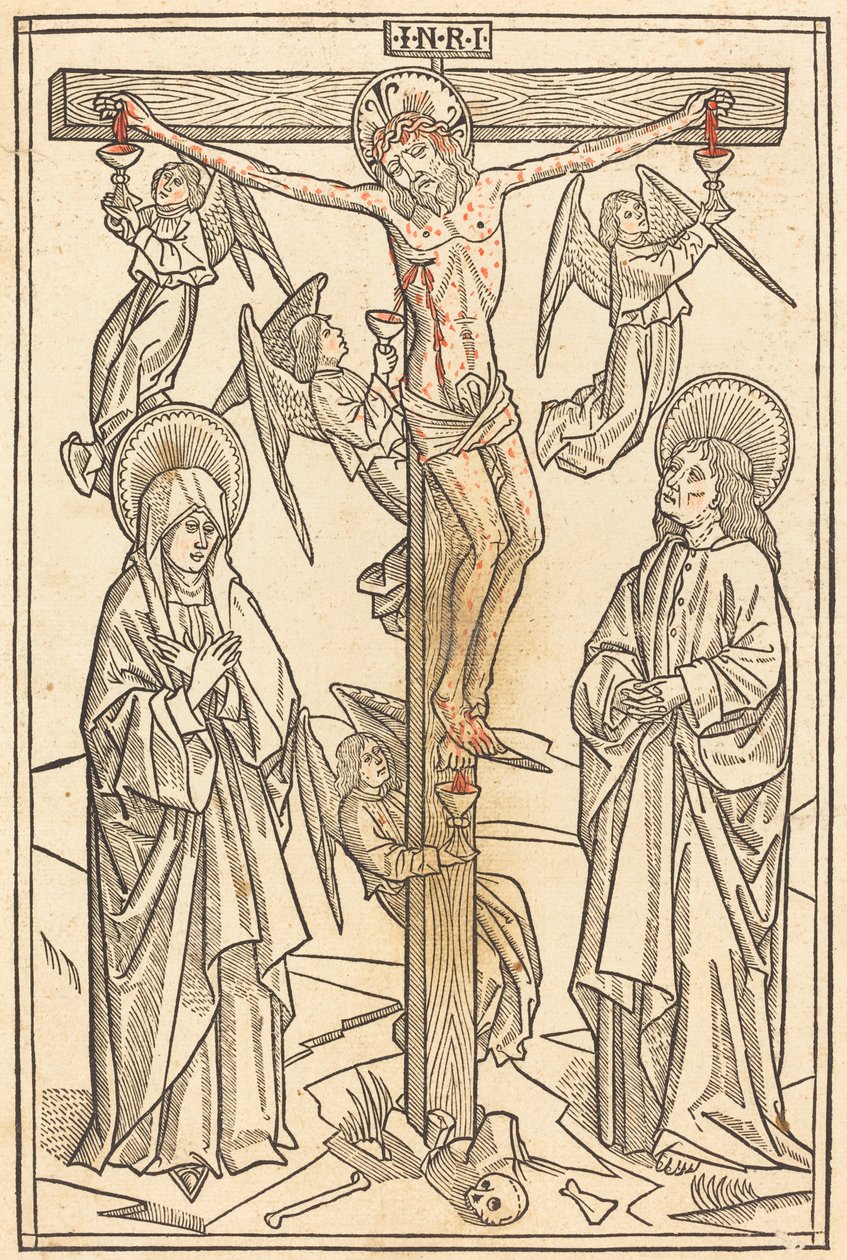 Kristus ristillä enkelien kanssa tekijältä German 15th Century
