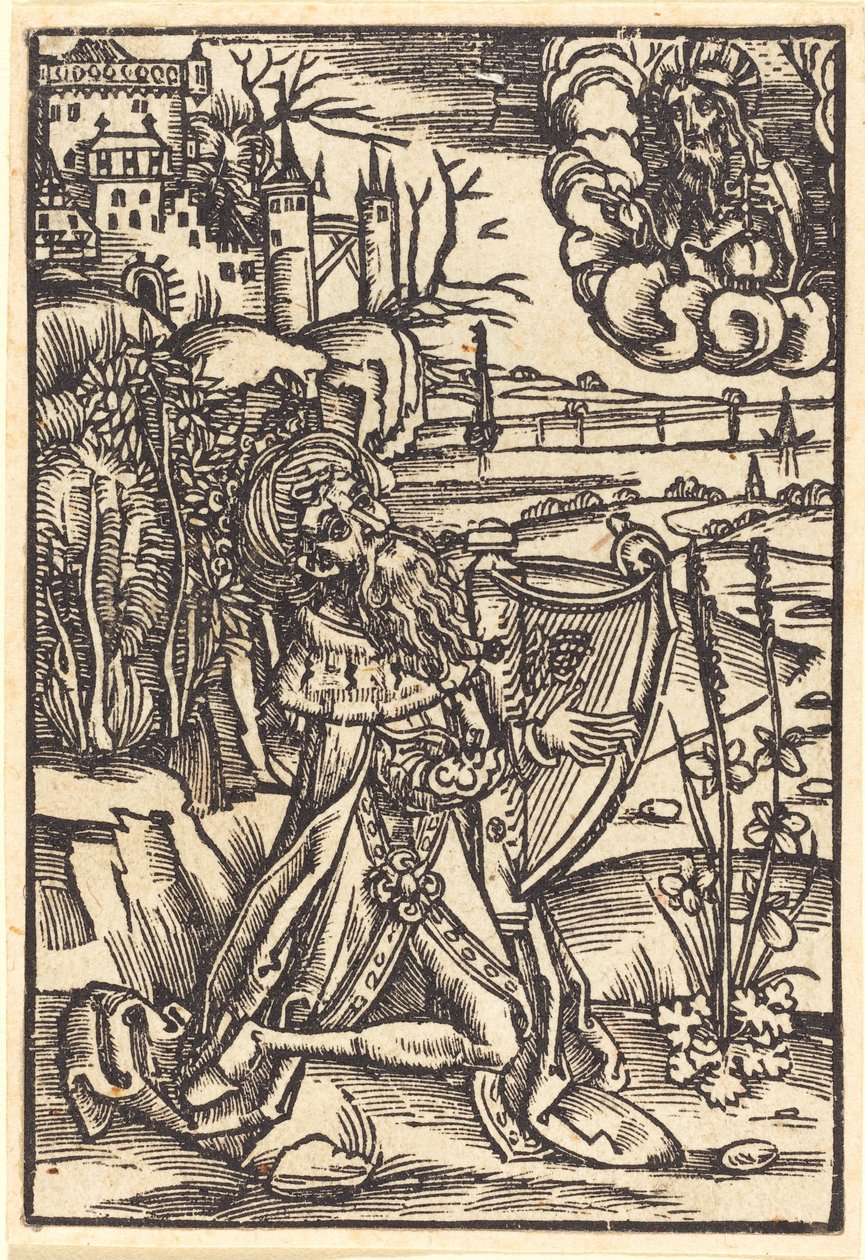 David soittaa harppua tekijältä German 15th Century