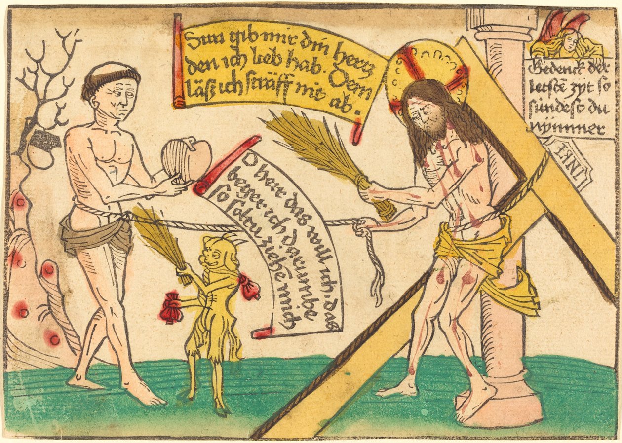Jeesus houkuttelee uskollisia sydämeen tekijältä German 15th Century