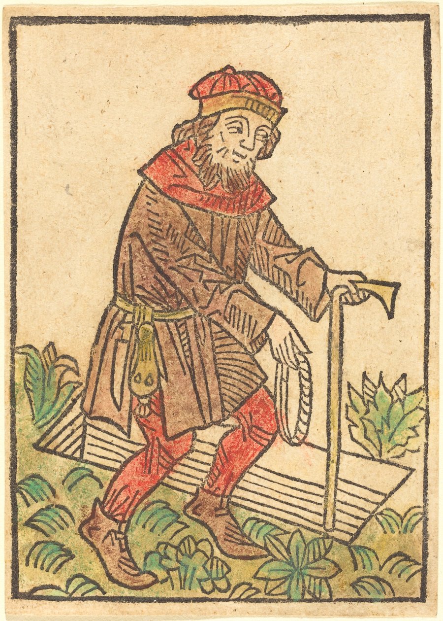 Mies kävelee kohti hautaa tekijältä German 15th Century