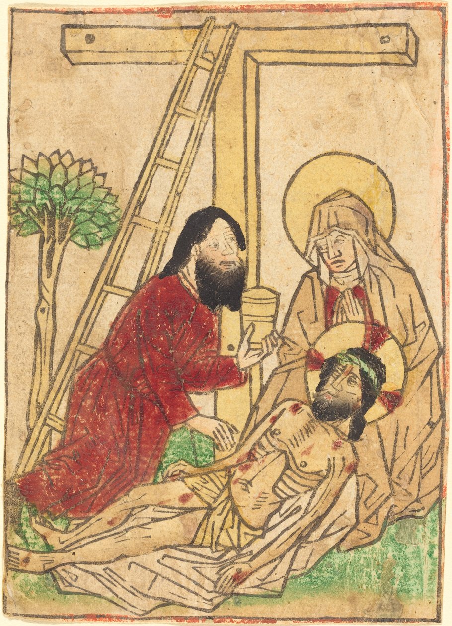 Pietà Pyhän Johanneksen kanssa tekijältä German 15th Century