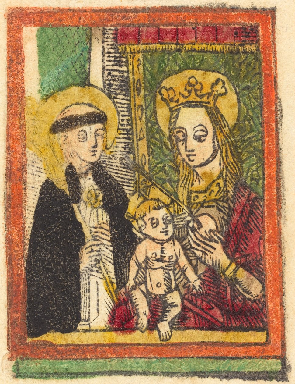 Pyhä Bernard Madonnan ja lapsen kanssa tekijältä German 15th Century
