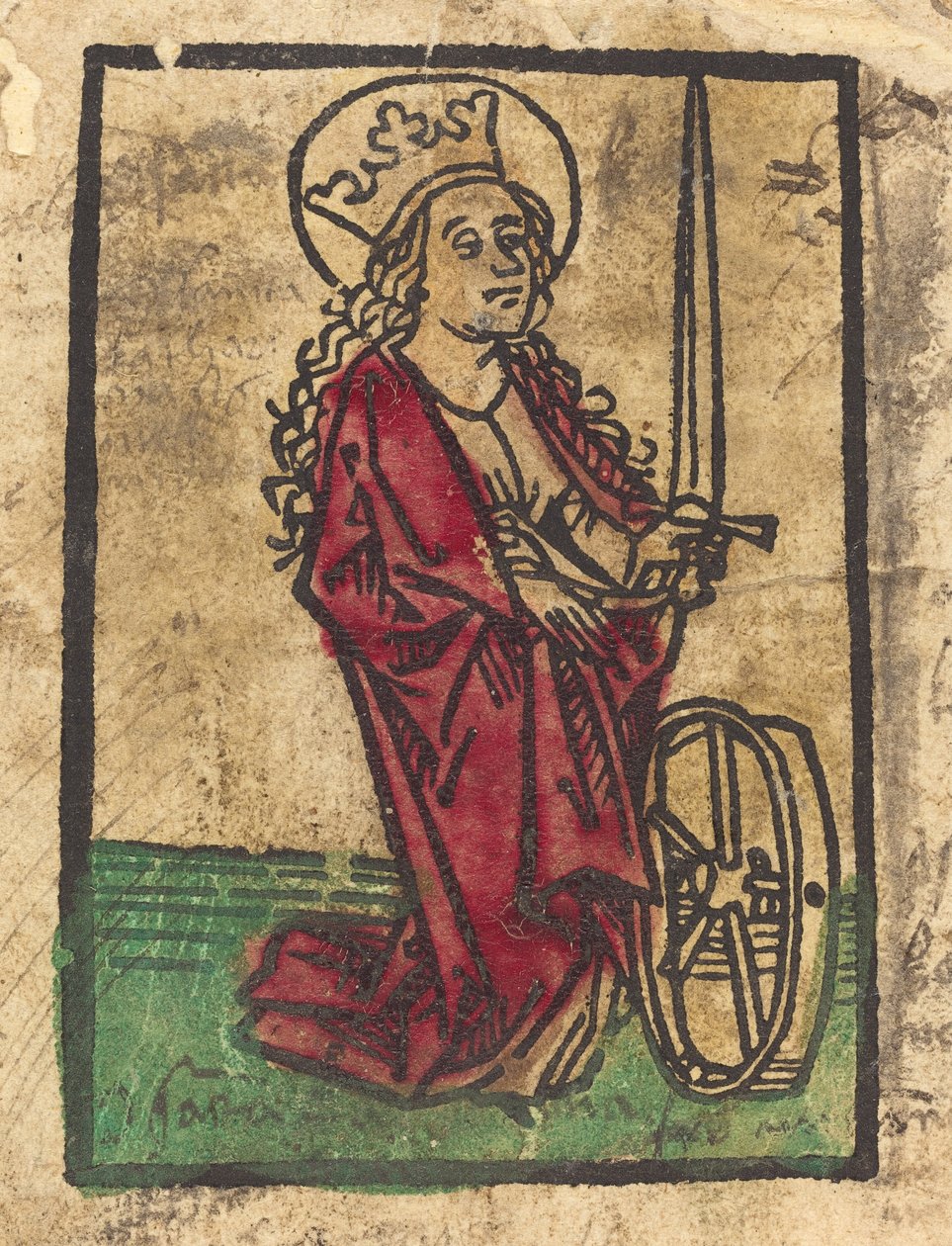 Pyhä Katariina Aleksandrialainen tekijältä German 15th Century