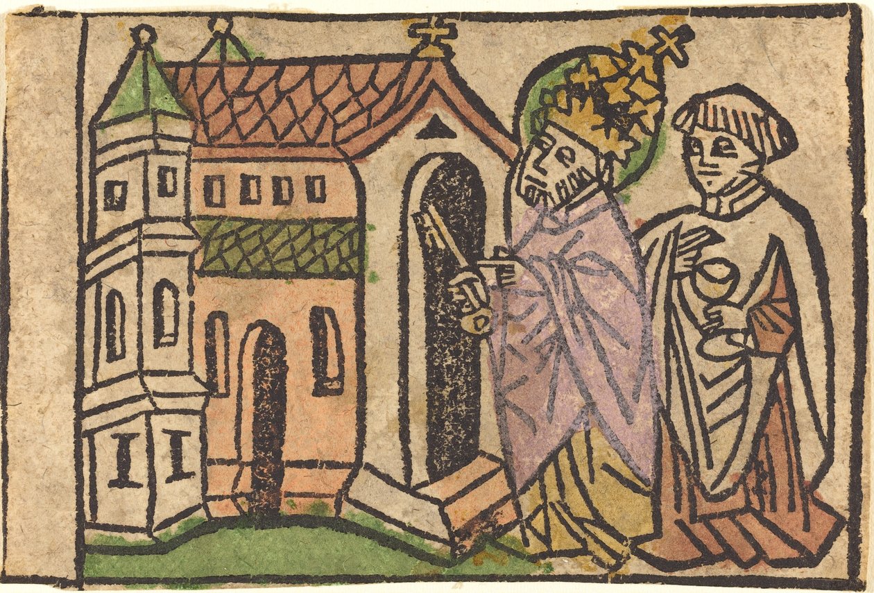 Pyhä Pietari kirkon perustajana tekijältä German 15th Century