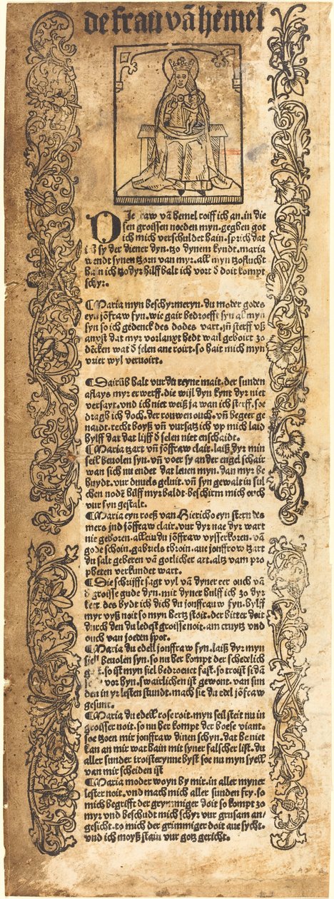 Laulu Madonnalle tekijältä German 15th Century