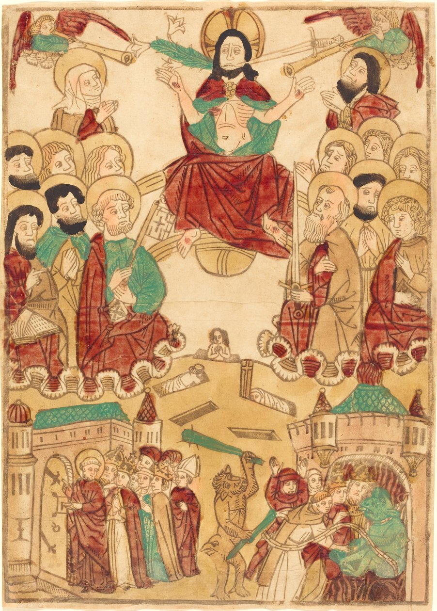 Viimeinen tuomio apostolien kanssa tekijältä German 15th Century