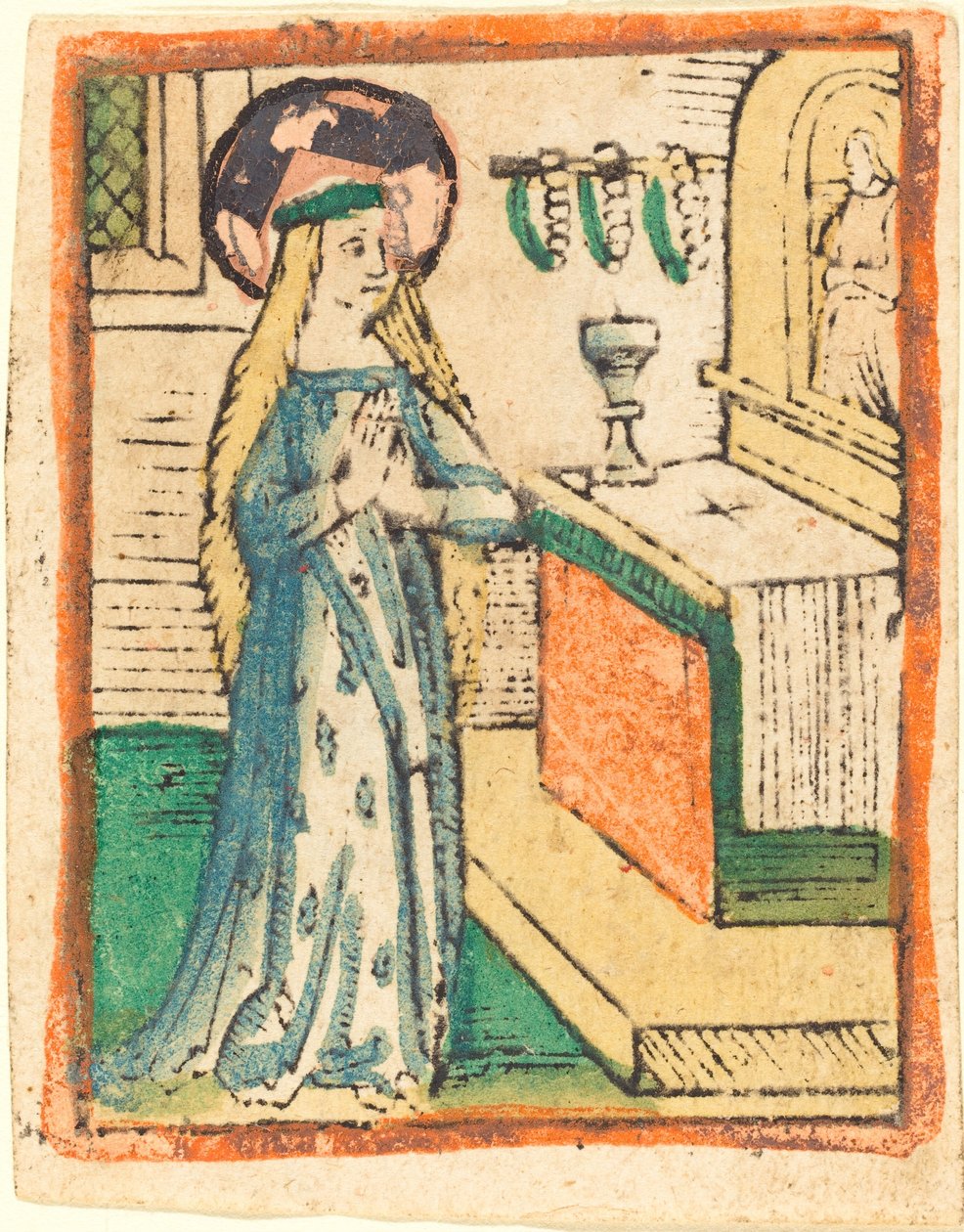 La Verge amb una túnica brodada amb espigues de blat de moro tekijältä German 15th Century