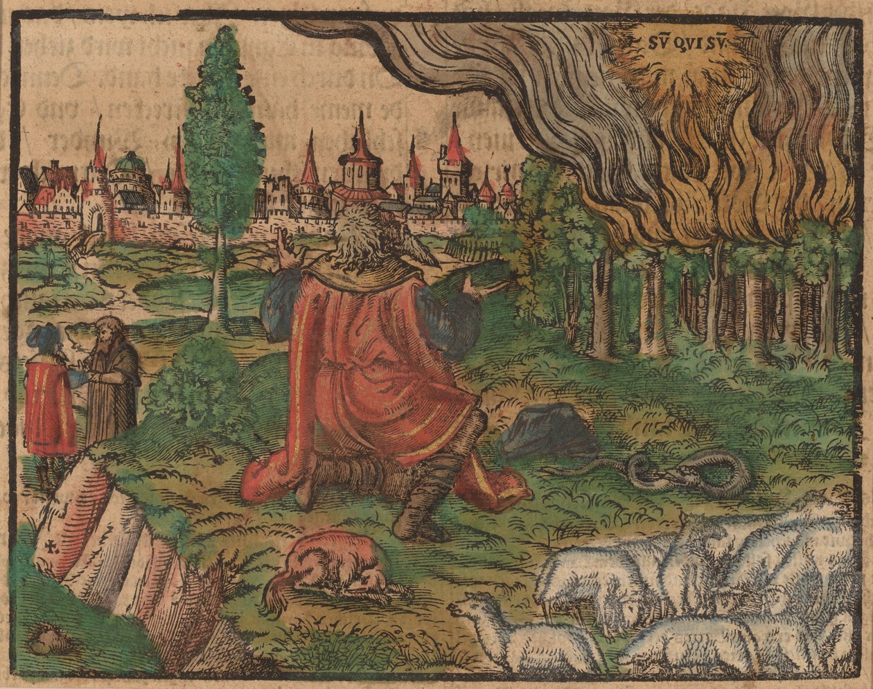Mooses ja palava pensas tekijältä German 16th Century