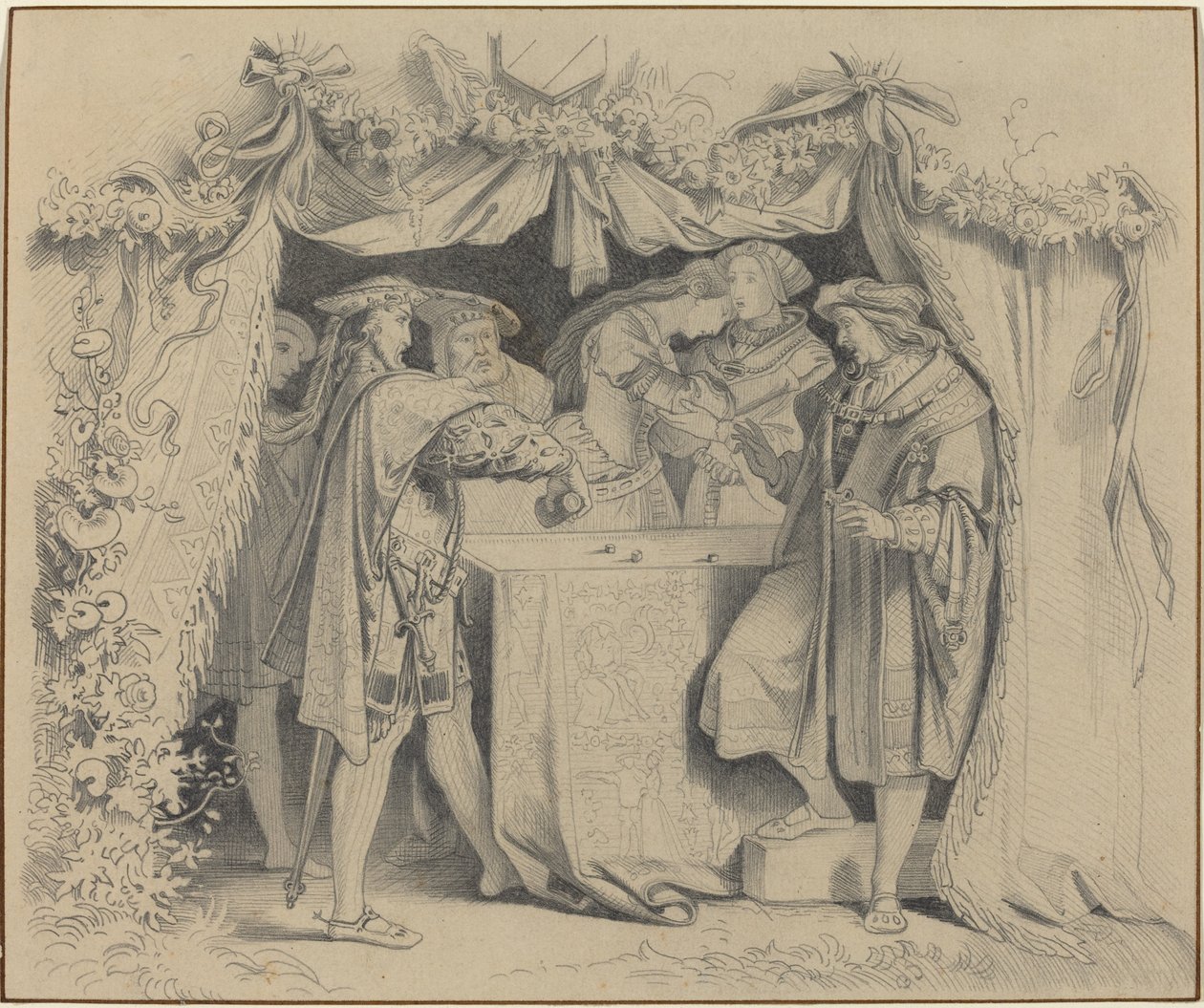 Miehet heittävät noppaa tekijältä German 19th Century