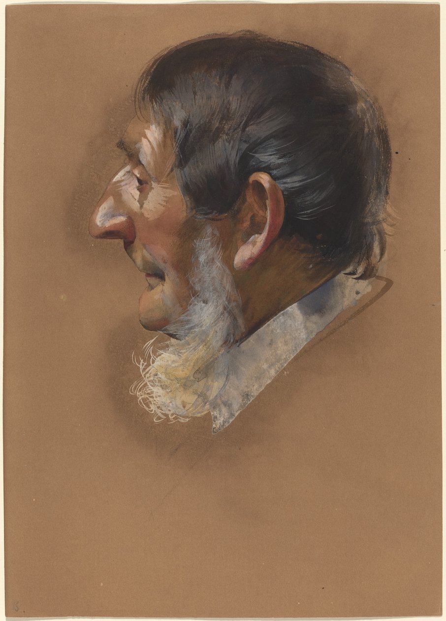 Miehen profiili, jolla on sivuviikset tekijältä German 19th Century