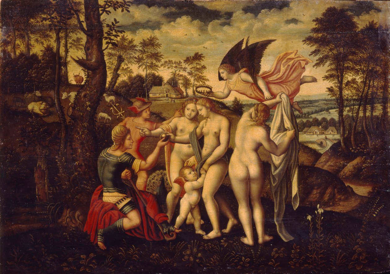 Pariisin tuomio, 1500-luvun puoliväli. tekijältä German Master