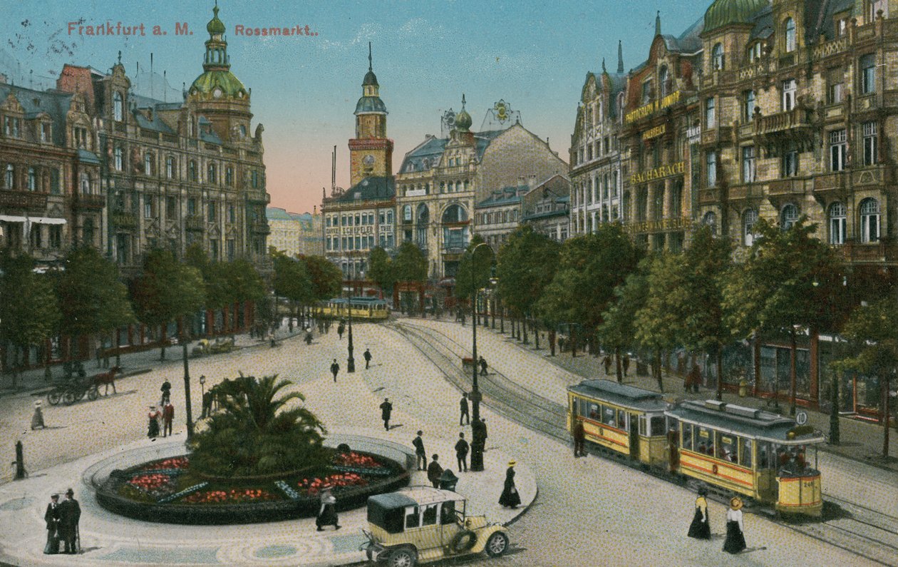 Frankfurt, Rossmarkt. Vuonna 1913 lähetetty postikortti. tekijältä German Photographer