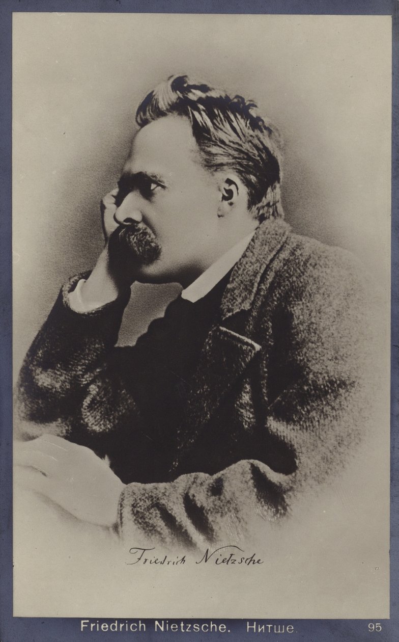 Friedrich Nietzche (1844-1900), saksalainen filosofi ja kirjailija (s/w-kuva). tekijältä German Photographer