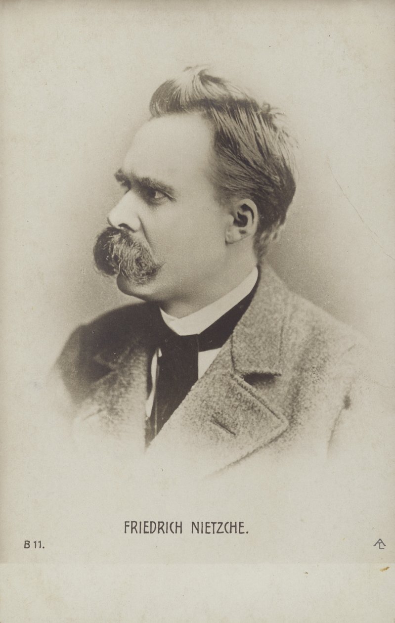 Friedrich Nietzche (1844-1900), saksalainen filosofi ja kirjailija (s/w-kuva). tekijältä German Photographer