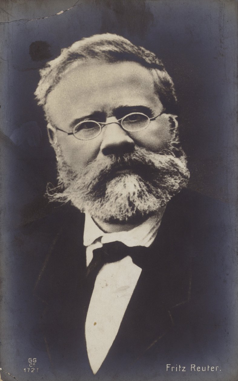 Fritz Reuter (1810-1874), saksalainen kirjailija (s/w-kuva). tekijältä German Photographer