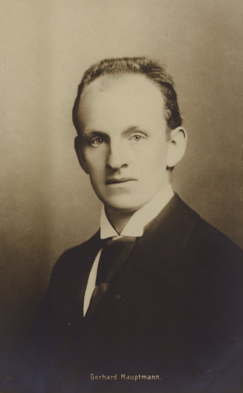 Gerhard Hauptmann (1862-1946), saksalainen näytelmäkirjailija ja romaanikirjailija (s/w-kuva). tekijältä German Photographer