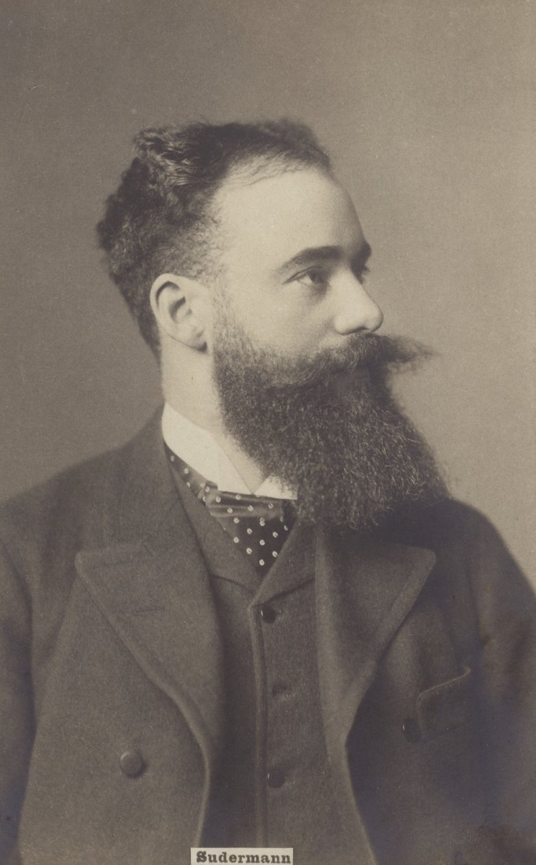 Hermann Sudermann (1857-1928), saksalainen näytelmäkirjailija ja romaanikirjailija (s/w-kuva). tekijältä German Photographer