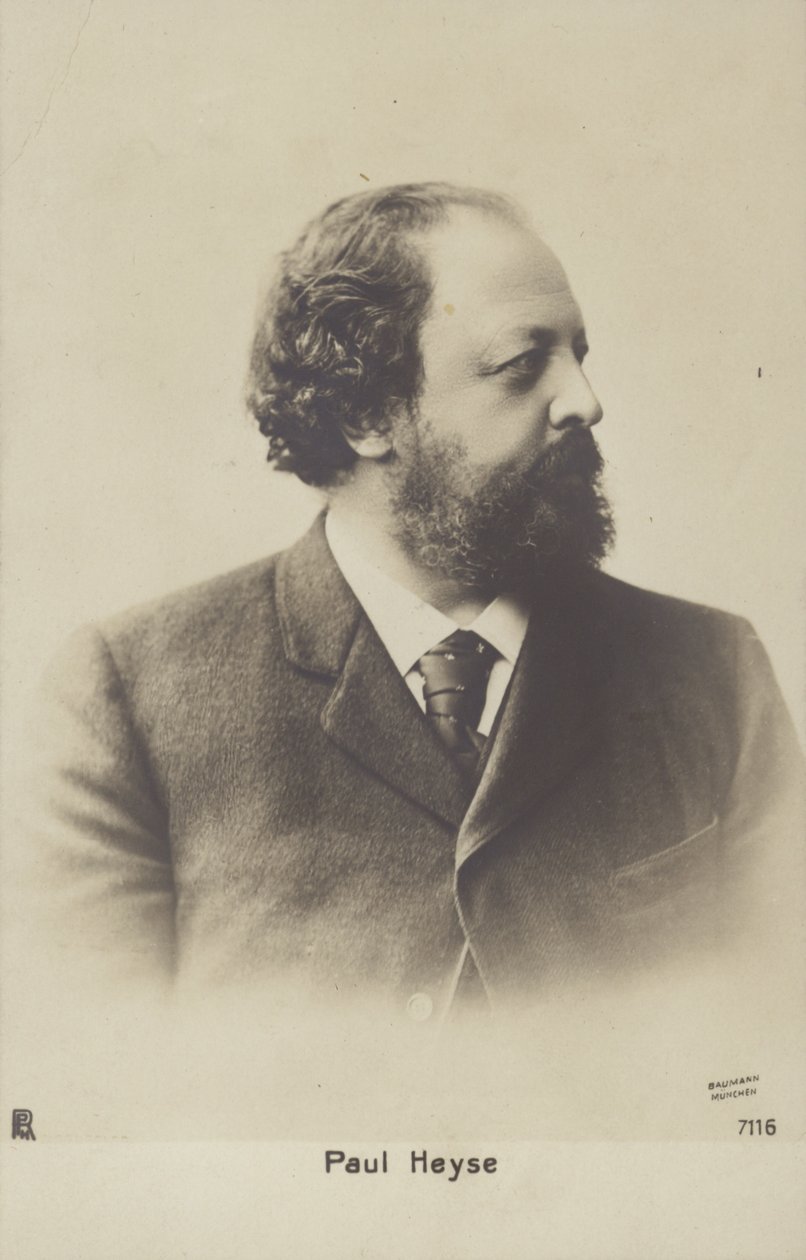 Paul Heyse (1830-1914), saksalainen kirjailija ja kääntäjä (s/w-kuva). tekijältä German Photographer