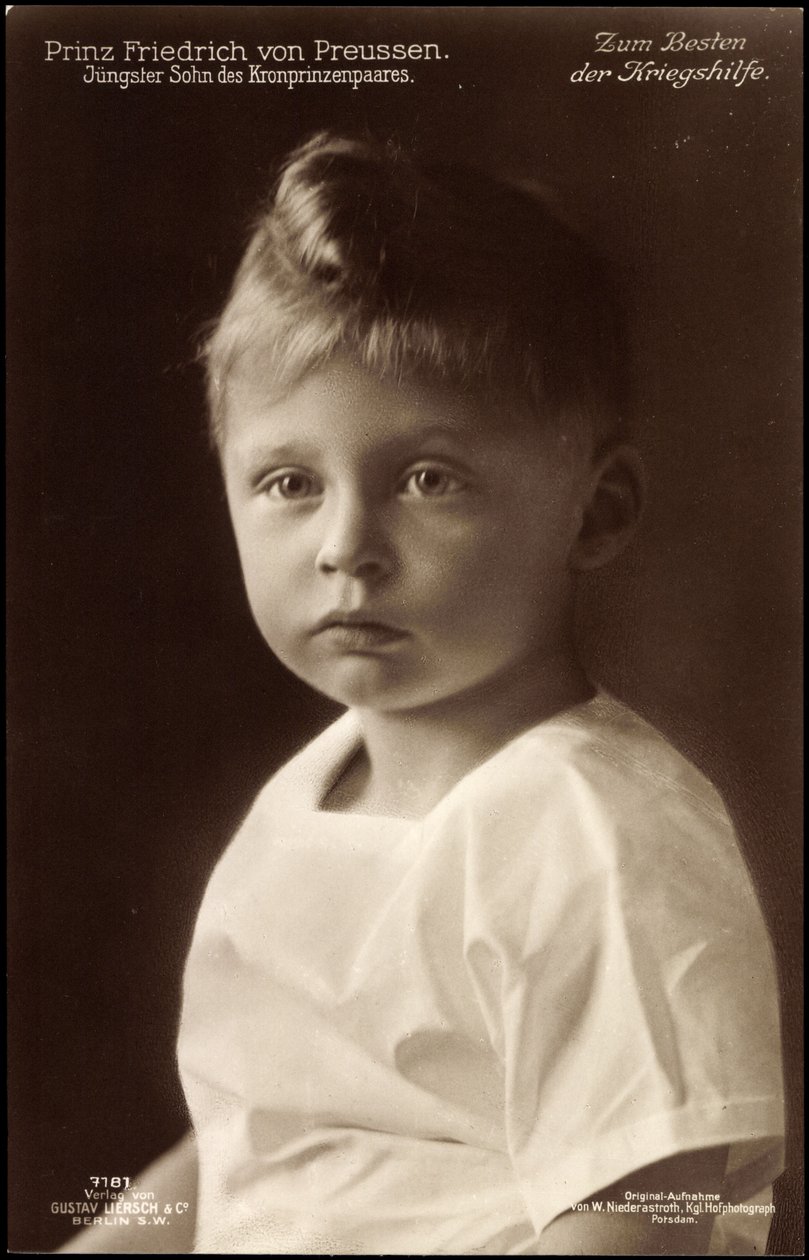Preussin prinssi Fredrik, muotokuva, Liersch 7181 tekijältä German Photographer