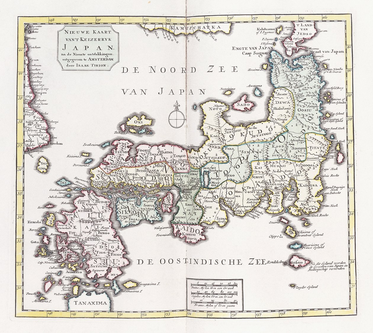 Japanin kartta vuodelta 1769 tekijältä German School