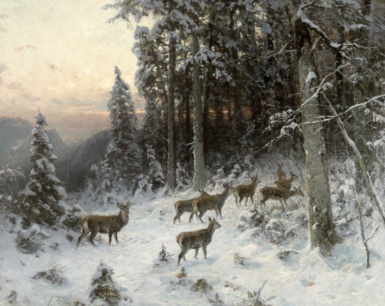 Talvi-ilta Schwarzwaldissa, noin 1880 tekijältä German School
