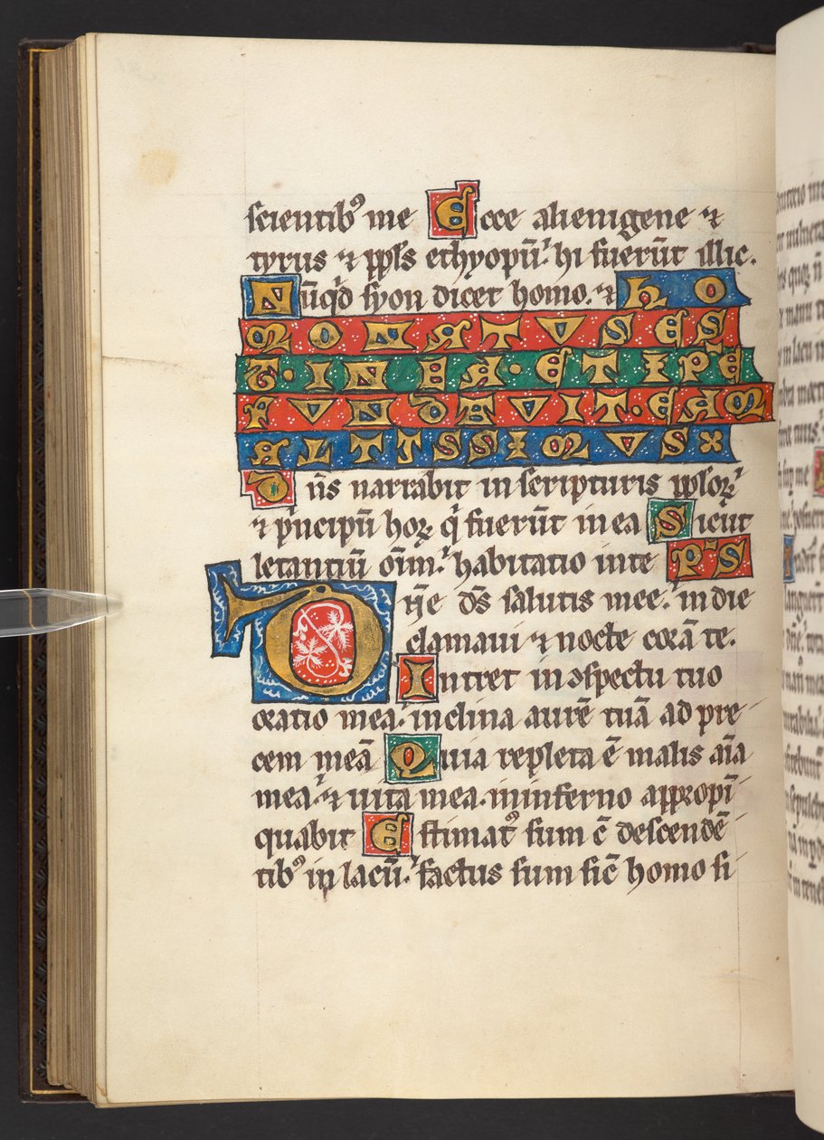 Lisätä. 60629, f.90v Alkukirjain ja teksti (vellum) tekijältä German School