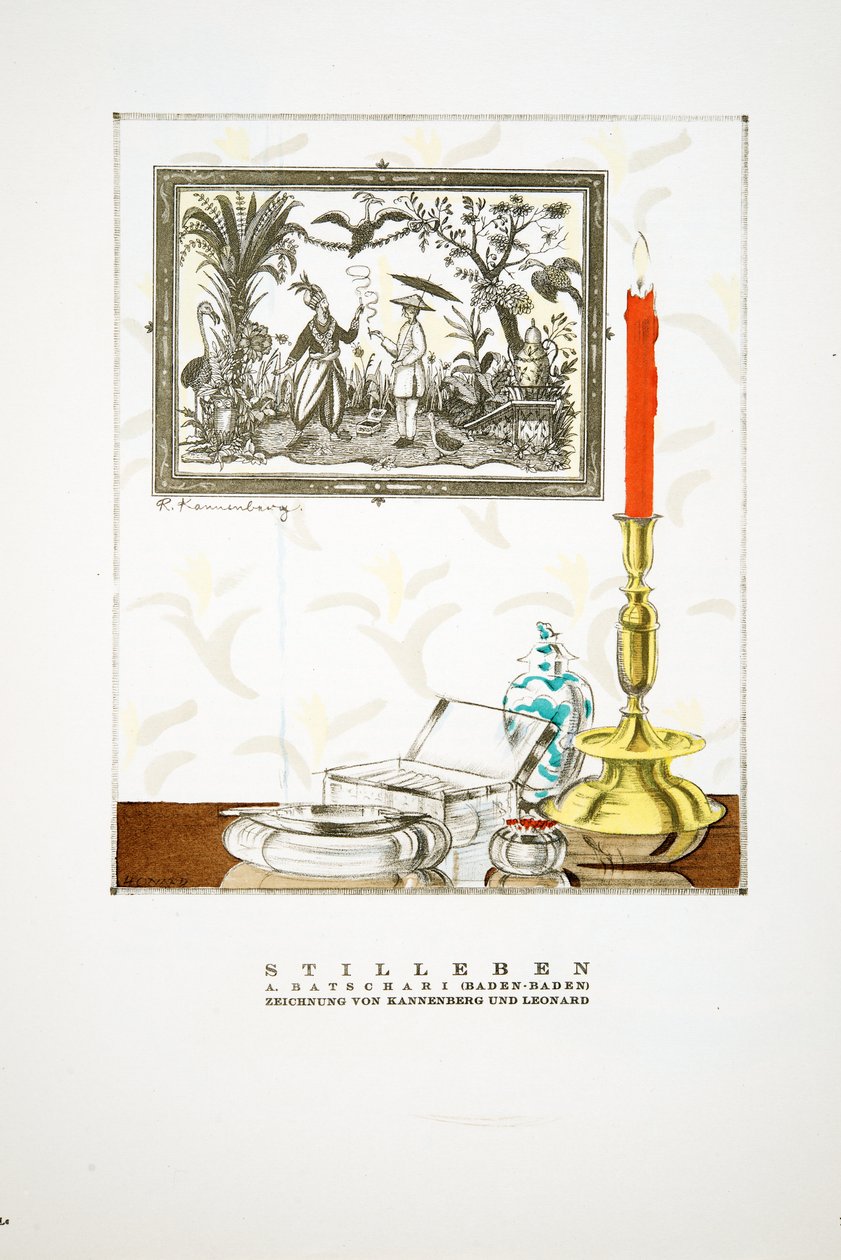 Batschari Cigarettenin mainos, julkaisusta Styl, pub.1922 (pokkaripainatus). tekijältä German School